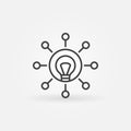 Light Bulb with circles outline vector icon. Startup linear sign