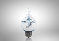 Light bulb with clear water Royalty Free Stock Photo