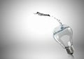 Light bulb with clear water Royalty Free Stock Photo