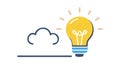 Light Bulb with Cloud Icon, Creative Thinking Process, vector design Generative AI Royalty Free Stock Photo