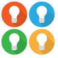 Light bulb, colourful web icon set, vector illustration Royalty Free Stock Photo