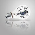 Light bulb and computer cursor Royalty Free Stock Photo