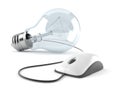 Light bulb with computer mouse Royalty Free Stock Photo