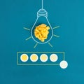 Light bulb concept, having a new idea, brainstorming, start up business, creative marketing, education, progress bar loading