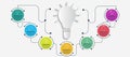 Light bulb creativity Idea concept vector illustration - infographics,template,steps. Royalty Free Stock Photo