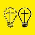 A light bulb with a cross inside. The light of Christ Royalty Free Stock Photo