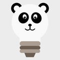 light bulb cute panda head icon