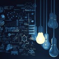 Light bulb 3d on business strategy background Royalty Free Stock Photo