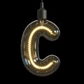 Light bulb 3d font 3d rendering letter C
