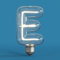 Light bulb 3d font 3d rendering letter E