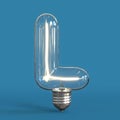 Light bulb 3d font 3d rendering letter L