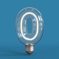 Light bulb 3d font 3d rendering letter O