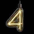 Light bulb 3d font 3d rendering number 4 Royalty Free Stock Photo