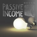 Light bulb 3d and hand drawn passive income