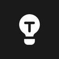 Light bulb dark mode glyph ui icon Royalty Free Stock Photo