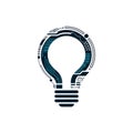 A light bulb is depicted using intricate circuit patterns, merging the concepts of technology and innovation Royalty Free Stock Photo