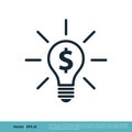 Light Bulb Dollar Sign Icon Vector Logo Template Illustration Design. Vector EPS 10 Royalty Free Stock Photo