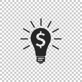 Light bulb with dollar symbol business concept icon isolated on transparent background. Money making ideas Royalty Free Stock Photo