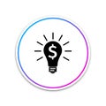 Light bulb with dollar symbol business concept icon isolated on white background. Money making ideas. Circle white Royalty Free Stock Photo