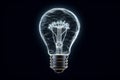 Light bulb drawing on blackboard represents a bright innovation and great idea Royalty Free Stock Photo