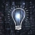 Light bulb with drawing business success strategy Royalty Free Stock Photo