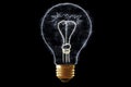 Light bulb drawing on chalkboard signifies a great idea and bright innovation in smart strategy Royalty Free Stock Photo