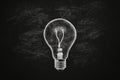 Light bulb drawing on chalkboard signifies a great idea and bright innovation in smart strategy Royalty Free Stock Photo