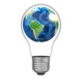 Light Bulb with Earth Globe Isolated Royalty Free Stock Photo