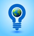 Light bulb earth icon
