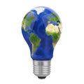 Light Bulb Earth Isolated Royalty Free Stock Photo