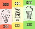 Light bulb efficiency comparison chart infographic. Vector illustration Royalty Free Stock Photo
