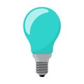 Light bulb. Electric lamp. Incandescent lamp in flat style. Bulb icon. Vector illustration, isolated on white. Royalty Free Stock Photo