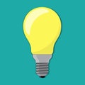 Light bulb. Electric lamp. Incandescent lamp in flat style. Bulb icon. Vector illustration, isolated on white. Royalty Free Stock Photo