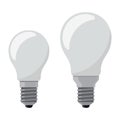 Light bulb. Electric lamp. Incandescent lamp in flat style. Bulb icon. Vector illustration, isolated on white. Royalty Free Stock Photo