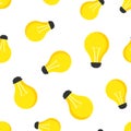 Light bulb, electric lamp seamless pattern background. Business Royalty Free Stock Photo