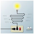 Light Bulb Electric Line Education Infographic Background