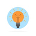 Light bulb, Bulb, Electrical, Idea, Lamp, Light Abstract Circle Background Flat color Icon Royalty Free Stock Photo