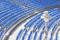 Light bulb in an empty amphitheater hall on daytime Royalty Free Stock Photo