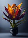 Light bulb energy tulip flower, splash style of colorful flowers, hyper-detailed illustration. Royalty Free Stock Photo