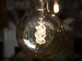 Light bulb filament close up detail Royalty Free Stock Photo