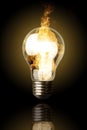 Light Bulb on Fire Royalty Free Stock Photo