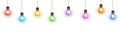 Light bulb garland, isolated vector decoration. String of colorful Christmas lights. Royalty Free Stock Photo