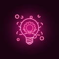 light bulb and gear atom neon icon. Elements of Idea set. Simple icon for websites, web design, mobile app, info graphics