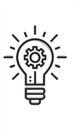 Light Bulb with Gear Icon Symbolizing Innovation, Engineering Ideas and Creative Problem Solving Royalty Free Stock Photo