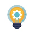 Light Bulb with Gear Inside: Symbol of Innovation and Mechanical Intelligence Royalty Free Stock Photo