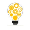 Light bulb with gears and cogs vector Royalty Free Stock Photo