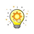 Light bulb gears icon design, technology, and engineering concept. Vector illustration... Royalty Free Stock Photo