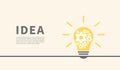 Light bulb and gears idea icon on yellow background. Creative idea and inspiration concept. Vector illustration Royalty Free Stock Photo