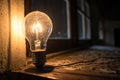 Light bulb glowing in the dark Royalty Free Stock Photo