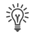 Light bulb gray icon, business creativity, idea making